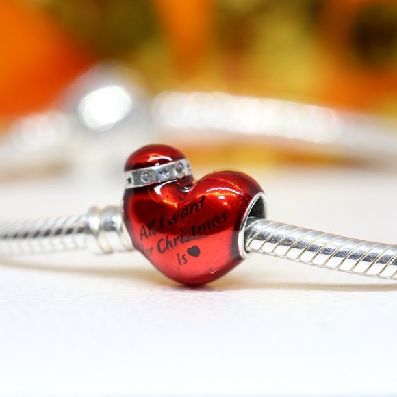 Pandora Jewelry Pandora Metallic Red Christmas Heart Charm 792336c